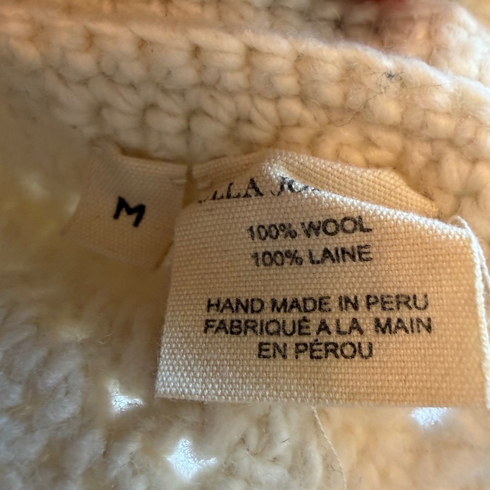 Ulla Johnson Cream 100% Wool Hand Crochet Knit Cropped Vest Top Womens M $495 - Picture 5 of 5